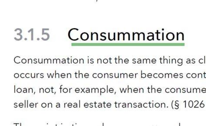 What happens consummation?